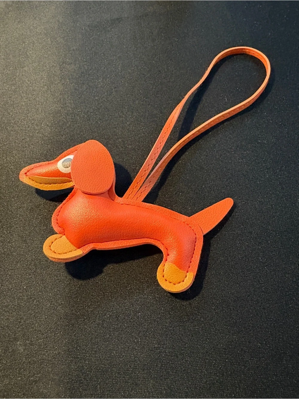 Orange Dachshund Bag Charm
